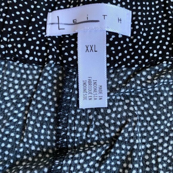 𝅺LEITH Bnwt High Waist Wide Leg Pant White Dots Xxl - Picture 7 of 9